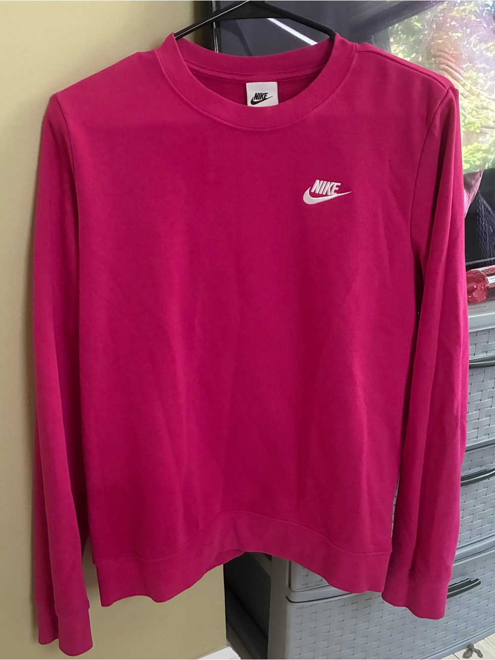 Nike Hot Pink Sweatshirt with White Logo Tag